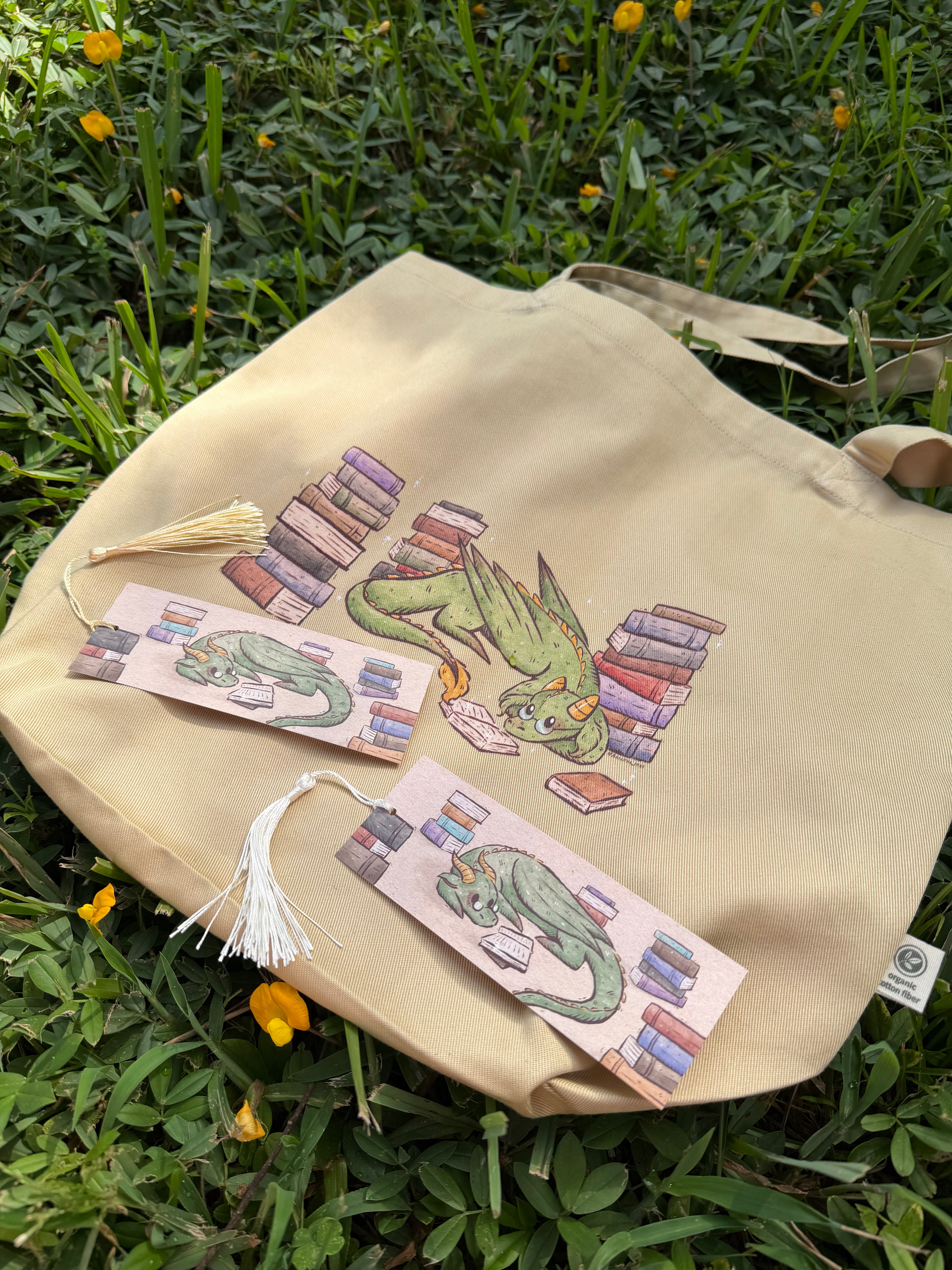 Book Dragon Tote Bag