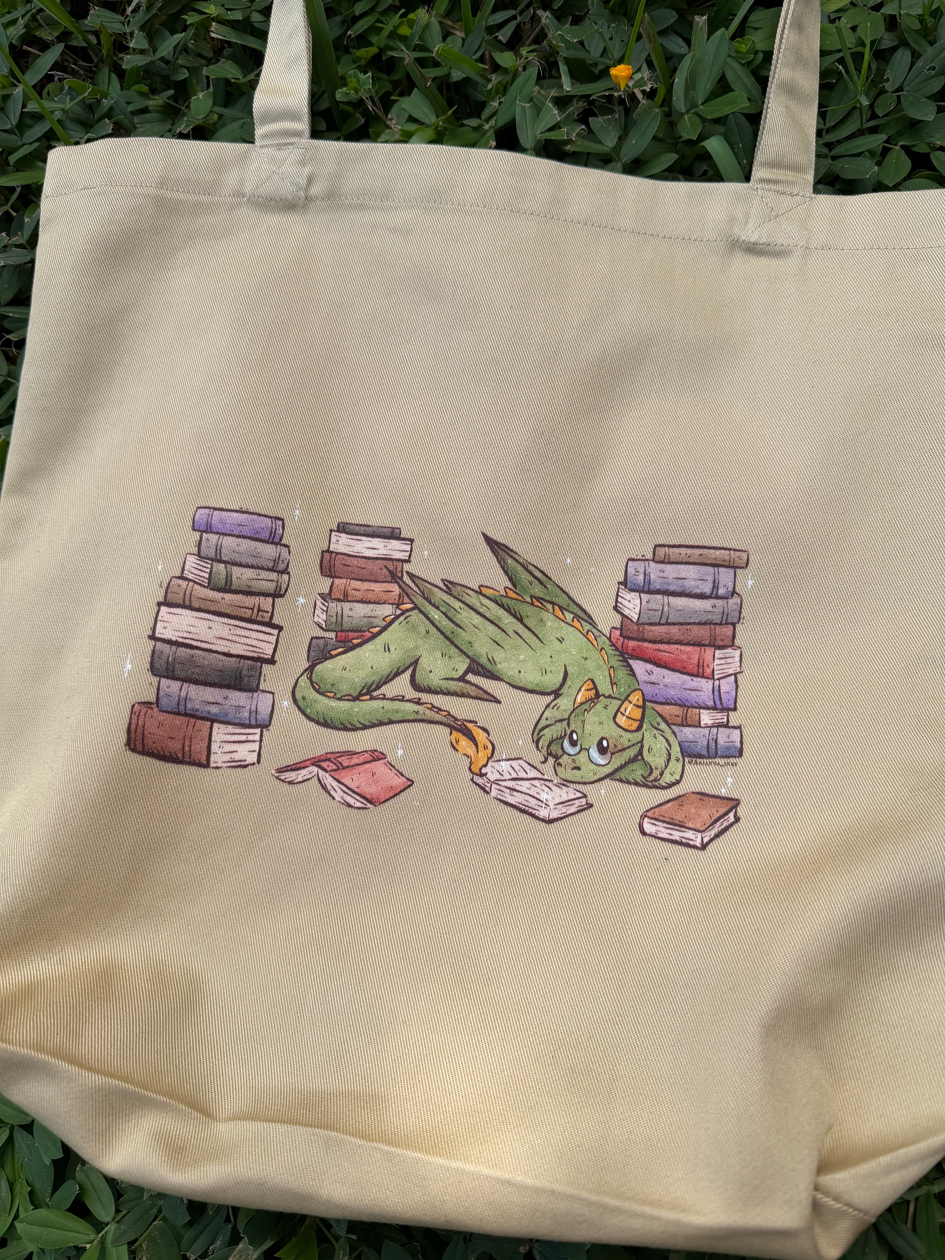 Book Dragon Tote Bag