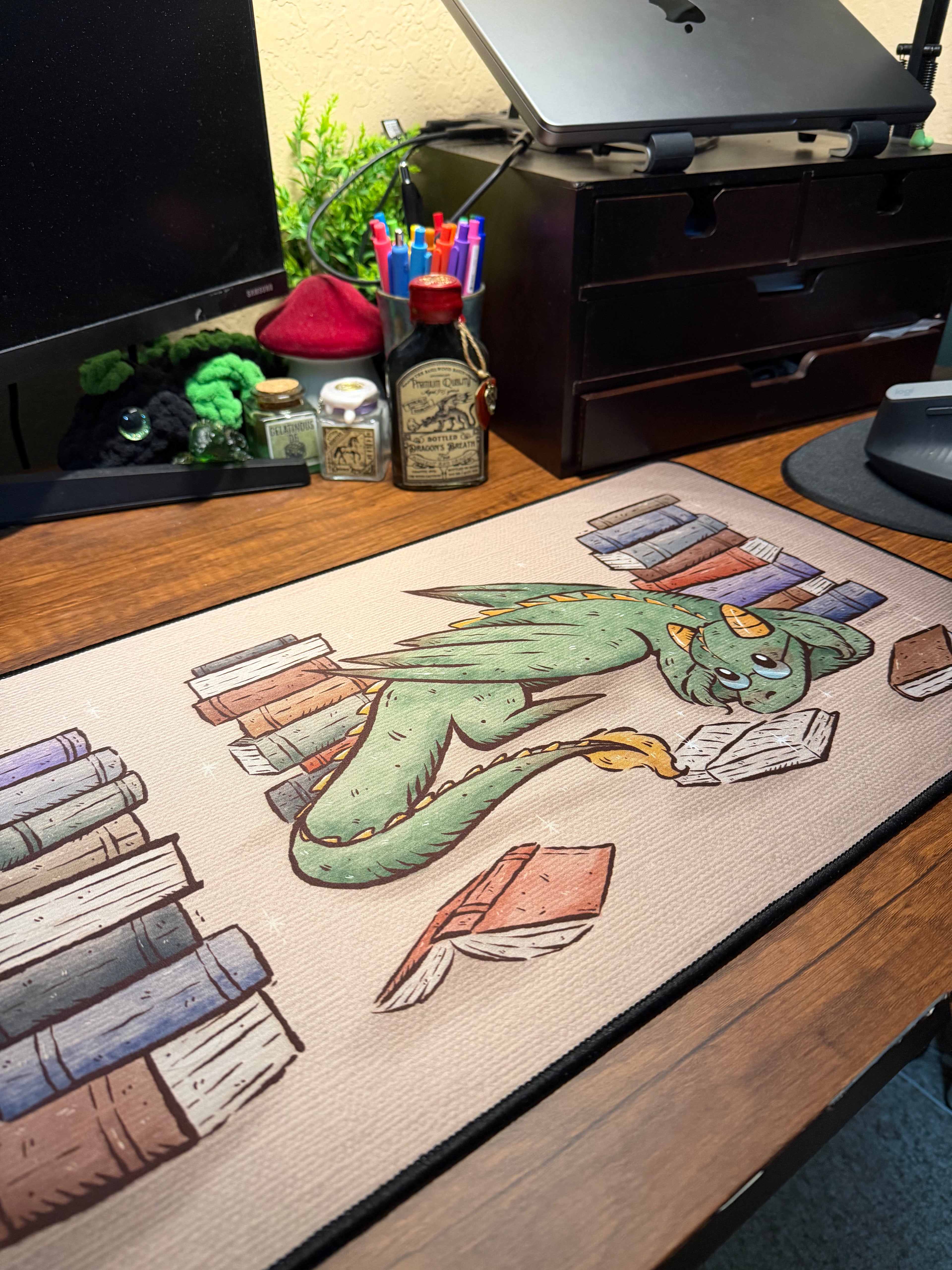 Book Dragon Desk Mat