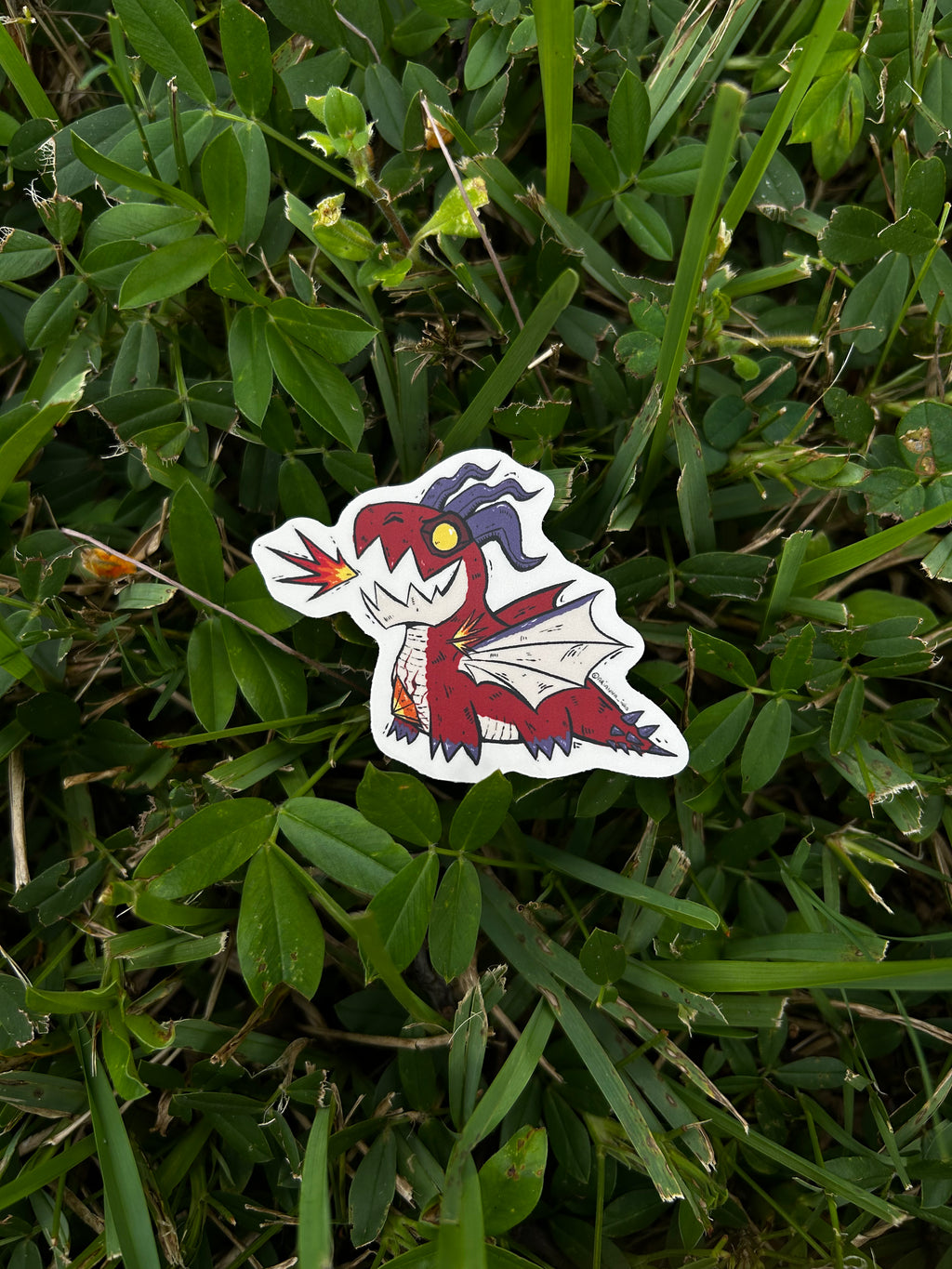 Totally Chill Red Dragon Sticker