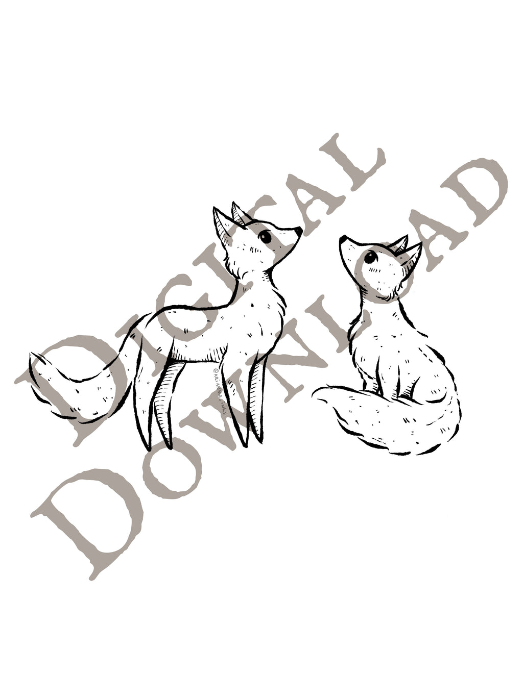 The Foxes Coloring Page Collection [DIGITAL DOWNLOAD]