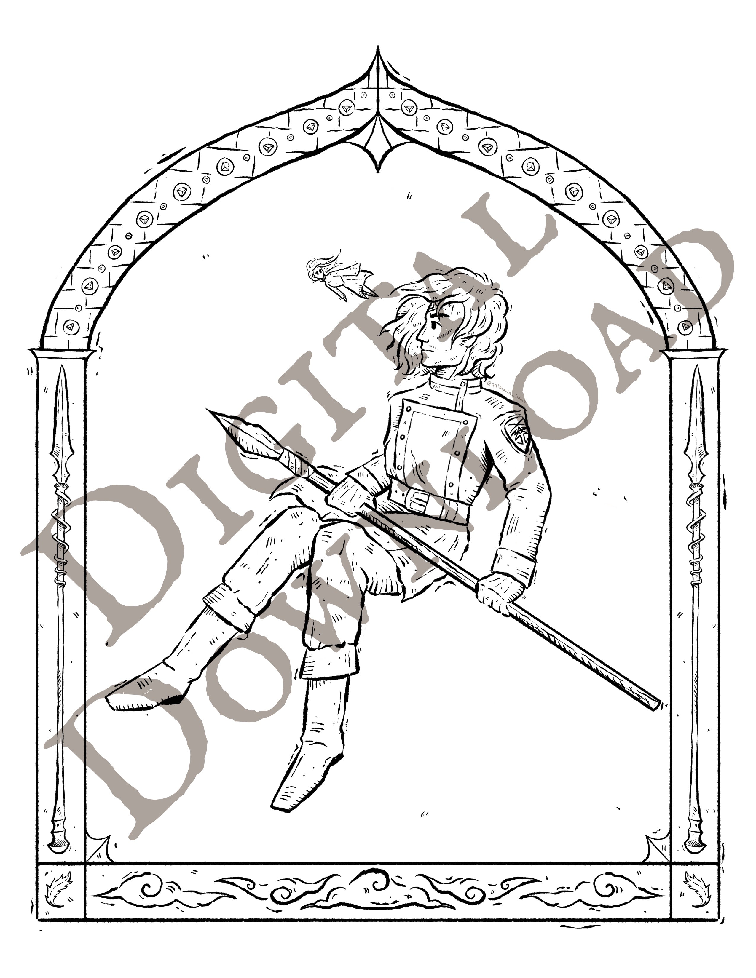Stormblessed Coloring Page [DIGITAL DOWNLOAD]