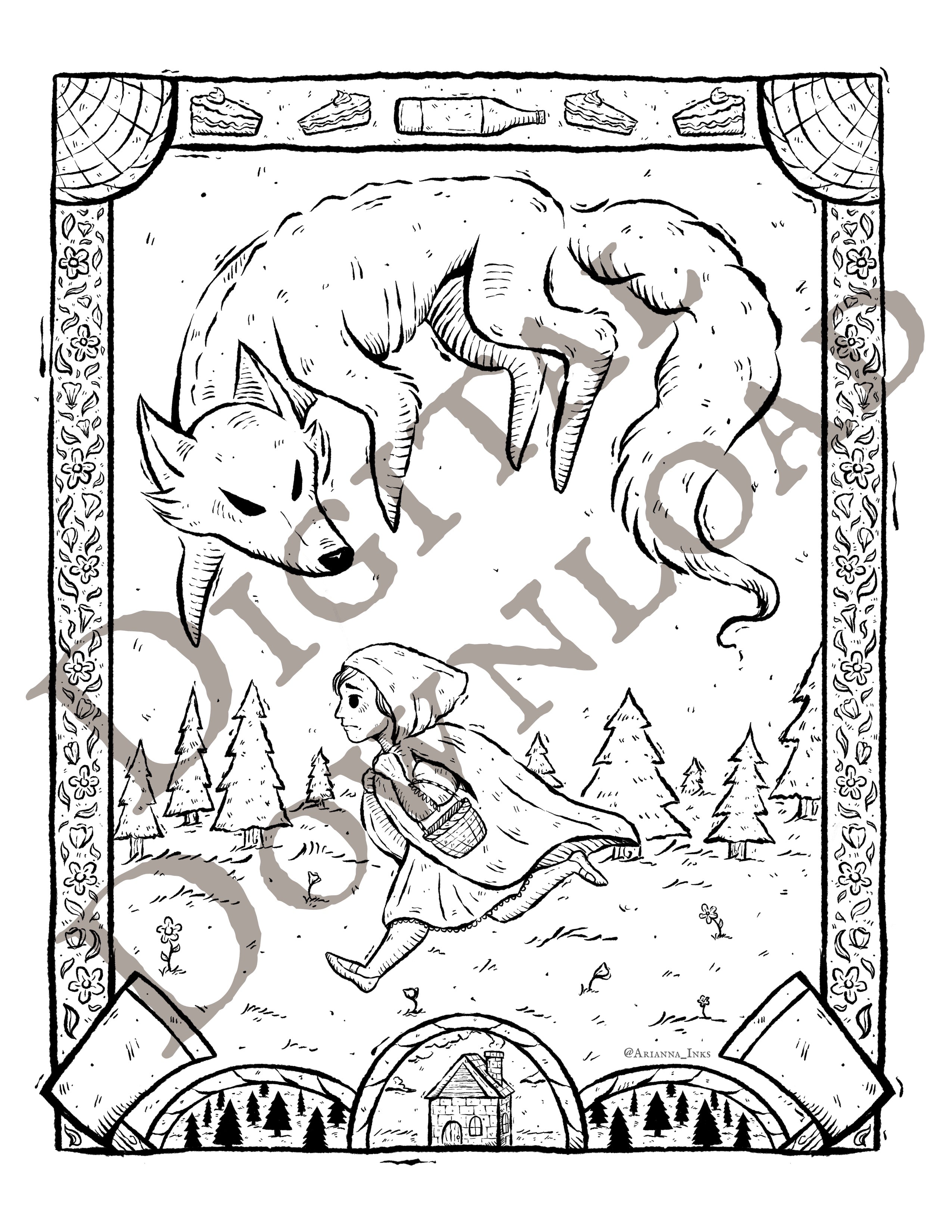 Through the Woods Coloring Page [DIGITAL DOWNLOAD]