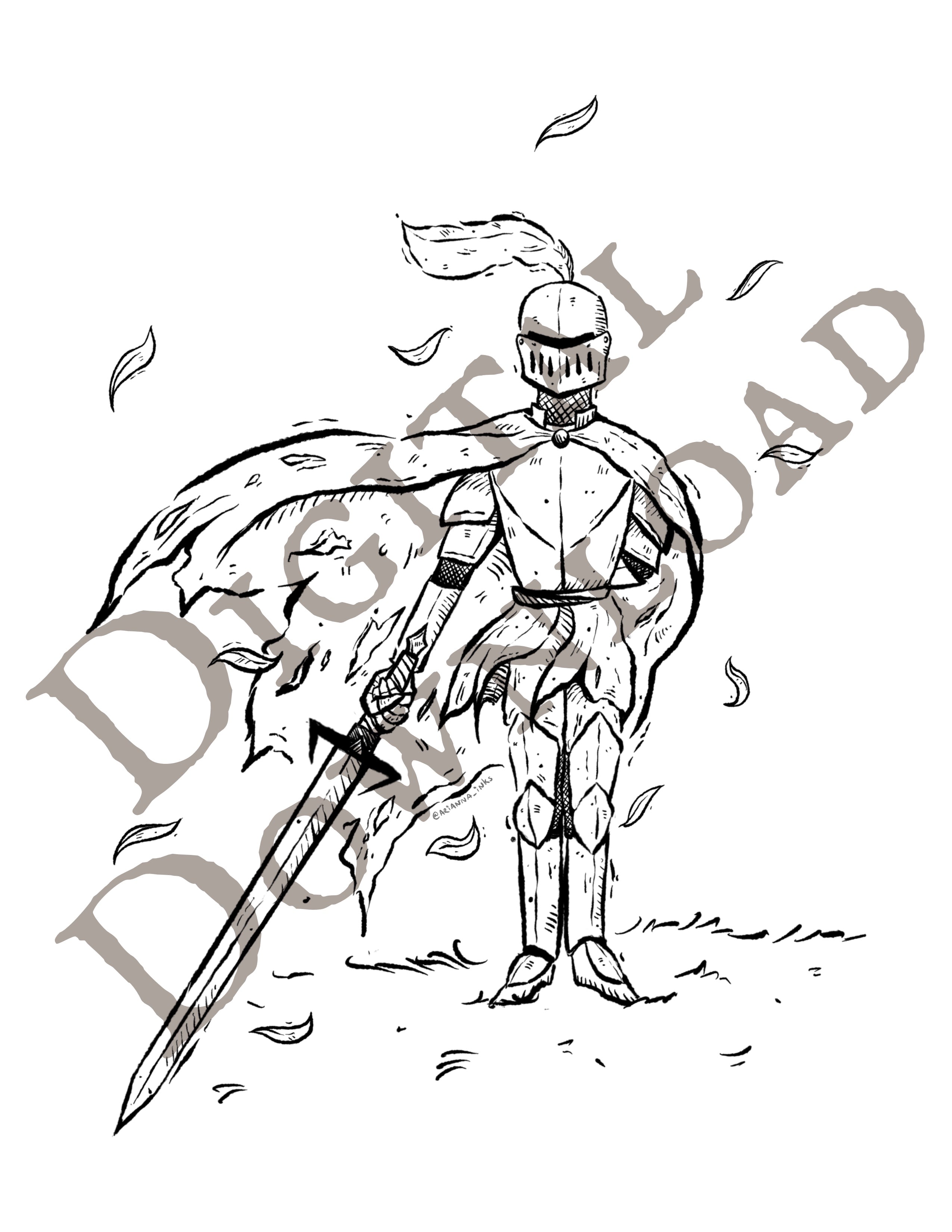 Now That's a Knight Coloring Page [DIGITAL DOWNLOAD]
