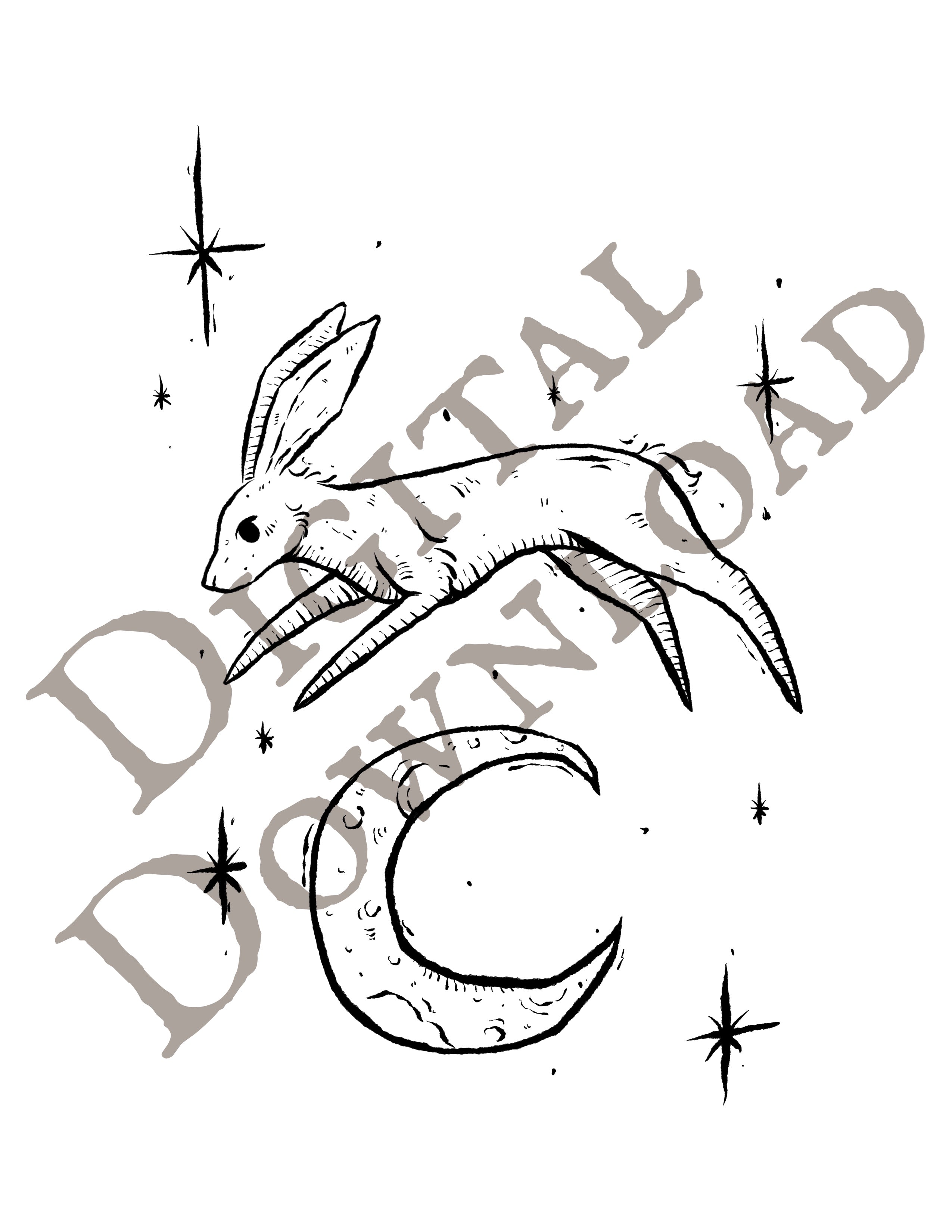 Over the Moon Coloring Page [DIGITAL DOWNLOAD]